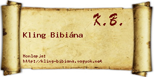 Kling Bibiána névjegykártya